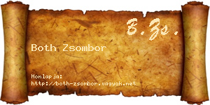 Both Zsombor névjegykártya